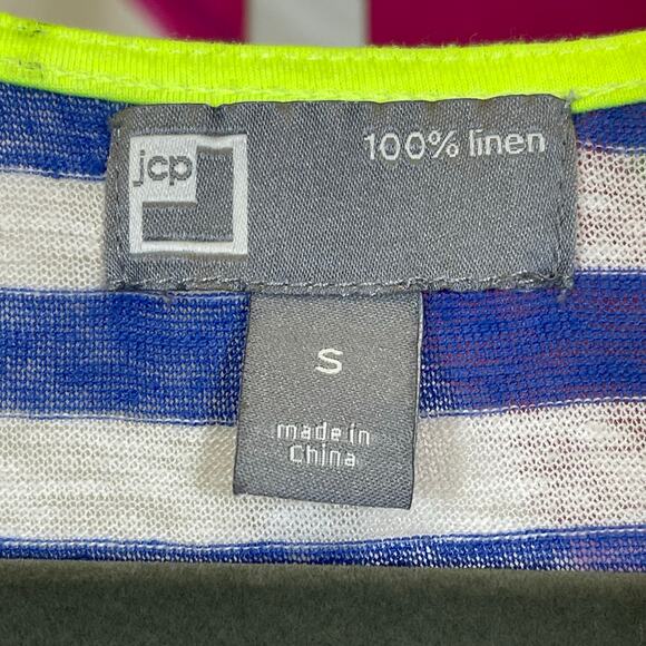 JCP, 100% Linen Striped Tank Top. Size Small. Excellent condition! - Picture 3 of 6